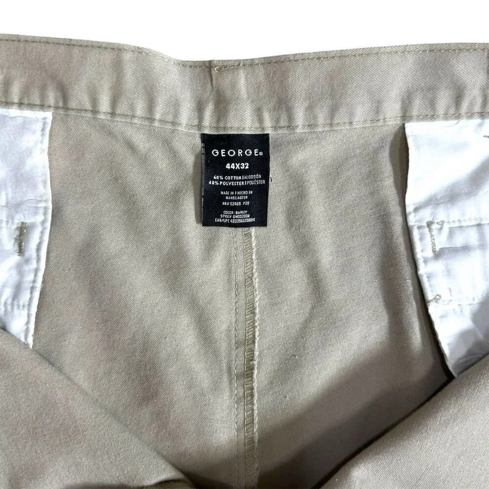George Men's Relaxed‎ Fit Chino Pants Beige Cream Size 44 x 32 Casual
